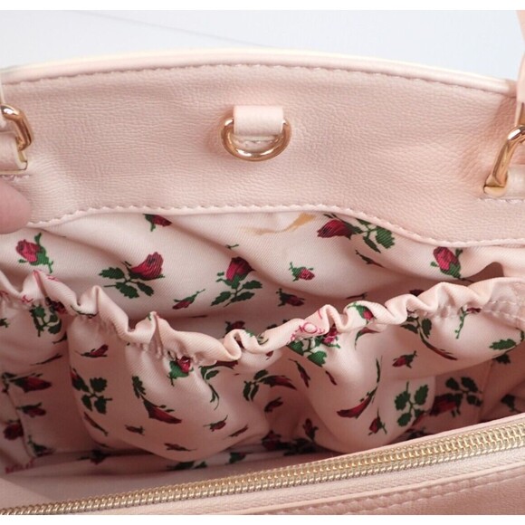 Betsey Johnson Pearl of a Girl Creme Dot Satchel Shoulder Bag Hard to Find! - Picture 9 of 16